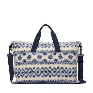 Pink Victoria’s Secret fair isle Sherpa weekender bag